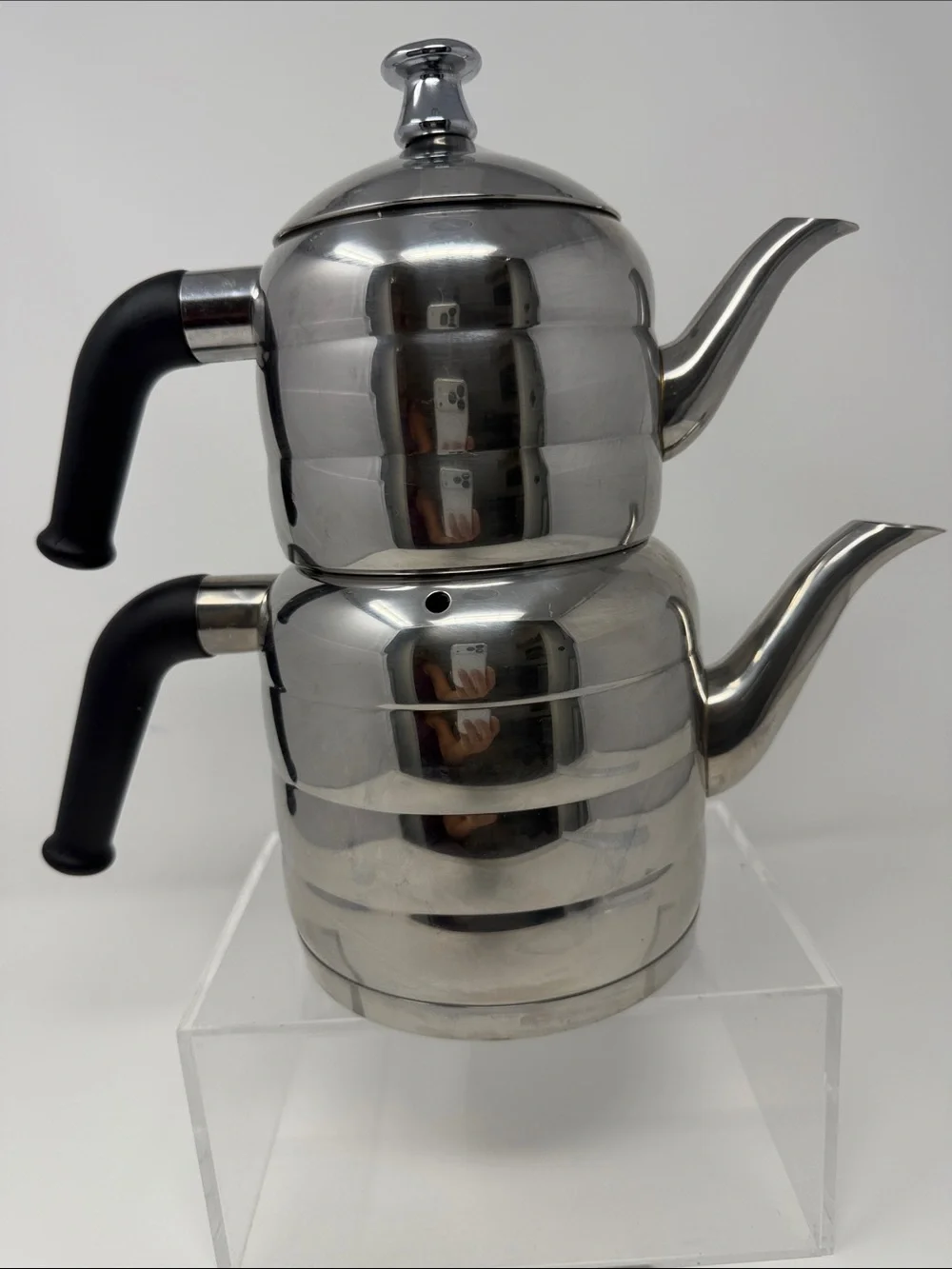 Korkmaz Stainless Steel Double Teapot ( Caydanlik) Midi Version
